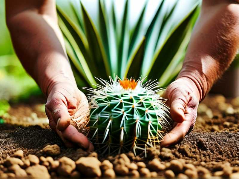 How to aerate compacted garden soil surrounding mature outdoor cactus root zones