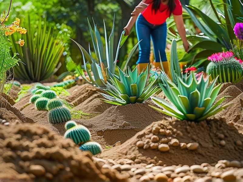 How to build raised soil mounds to drain rainwater far away from cactus root systems