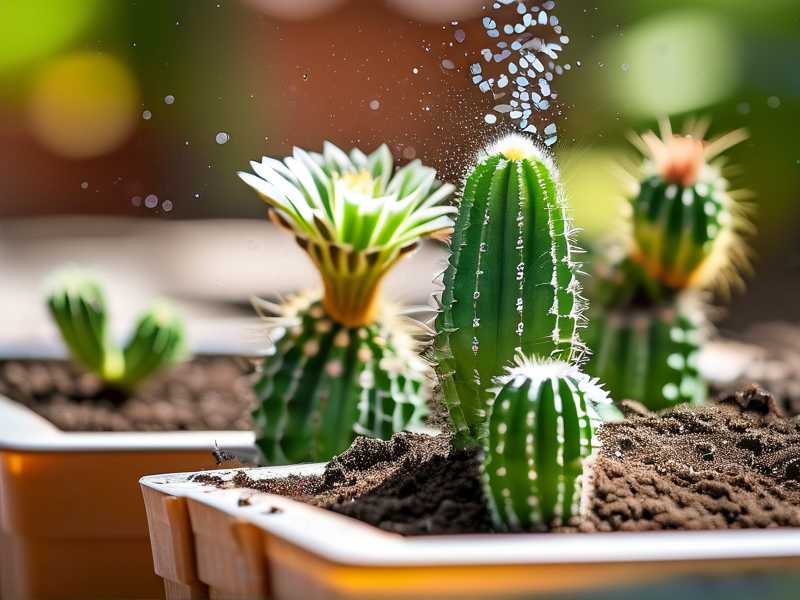 How to prevent soil splash spreading disease onto outdoor garden cactus stems