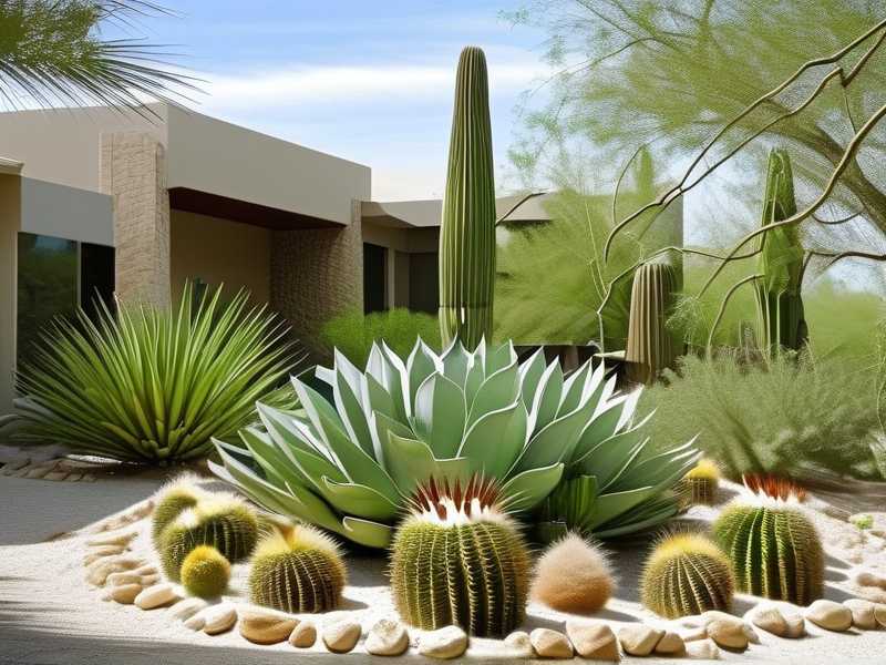 How to design low-water landscaping centered around outdoor cactus clusters