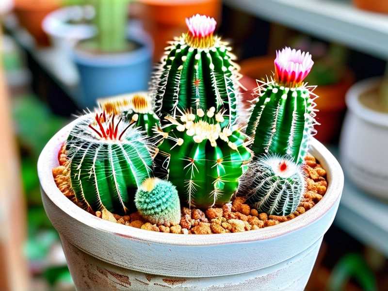 How to avoid crowding numerous cactus offsets inside a single small container