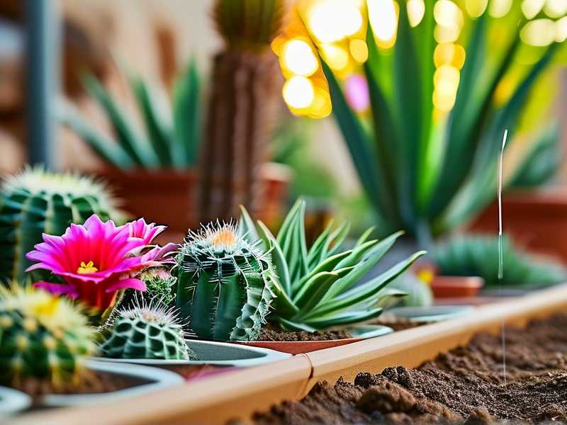 How to set up slow drip irrigation for backyard cactus garden planting beds
