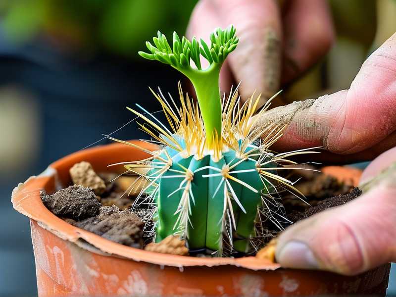 How to avoid planting cactus too deep and burying main stem crown tissue