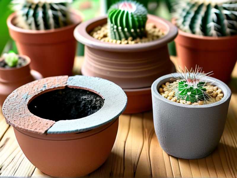 How to check for blockages inside drainage holes of long-used cactus pots