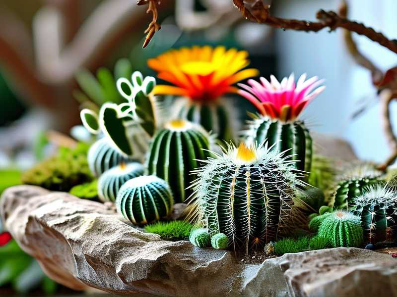 How to arrange cactus to avoid root competition with nearby garden shrubs