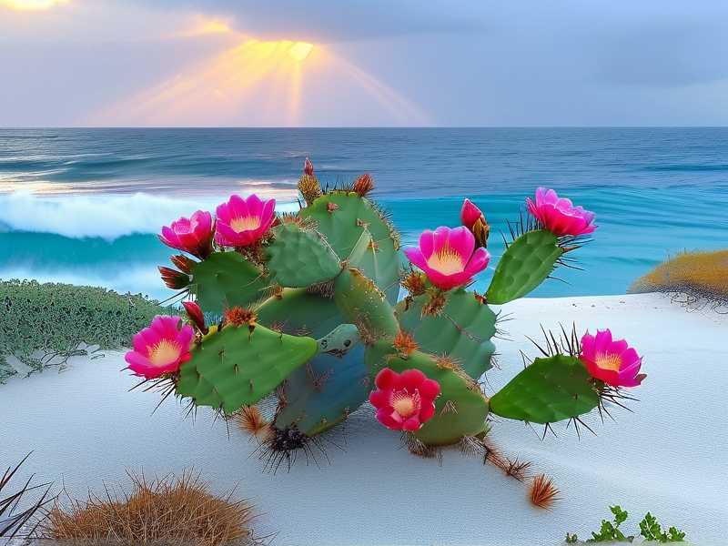 How to shield coastal cactus from salt carried by strong ocean wind